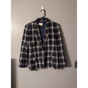 Vintage Pendleton Tartan Plaid Virgin Wool Blazer Womens Jacket Size 12